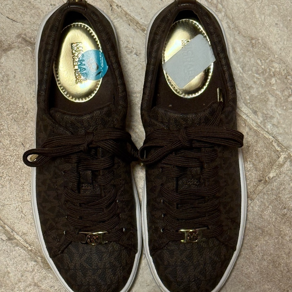 Michael Kors Dark Brown Lace-Up Sneakers